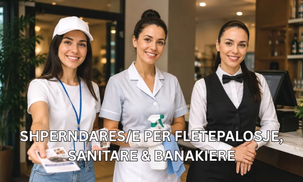 Njoftime Pune ne Tirane, Profesioni Shpërndarës/e për Fletëpalosje (Part-Time), 2 Sanitare & Banakiere , Pa Eksperience, Pagesa Me Marreveshje.