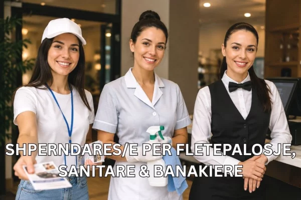 Job Offers for Shpërndarës/e për Fletëpalosje (Part-Time), 2 Sanitare &amp; Banakiere in Tirana