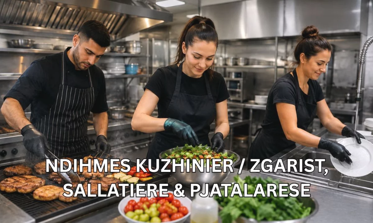 Njoftime Pune ne Tirane, Profesioni Ndihmës Kuzhinier / Zgarist, Sallatiere & Pjatalarëse , Fillestar/Pak eksperience, Pagesa Me Marreveshje.