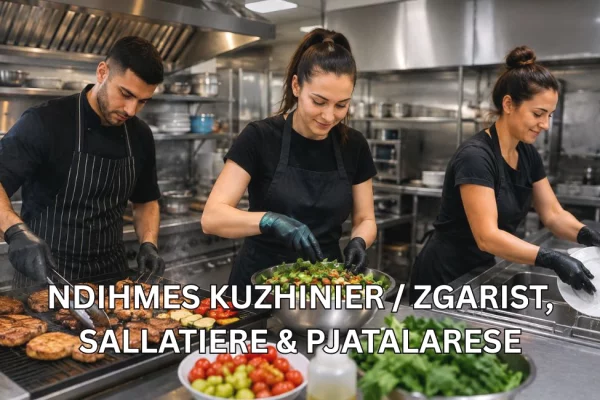 Job Offers for Ndihmës Kuzhinier / Zgarist, Sallatiere &amp; Pjatalarëse in Tirana