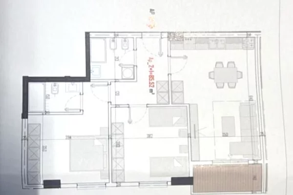Shtepi ne shitje Apartament ne Tirane, 2+1, Mobilimi Bosh, pa mobiluar, Pagesa 117,420  Euro.