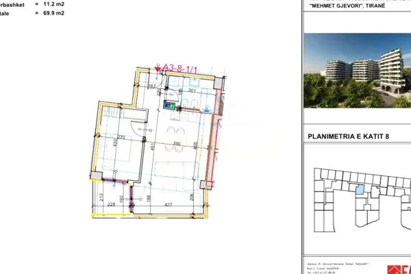 Appartamento in vendita a Tirana 1+1, Vuoto