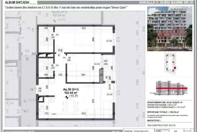 Shtepi ne shitje Apartament ne Tirane, 2+1, Mobilimi E mobiluar, Pagesa 153,510  Euro.