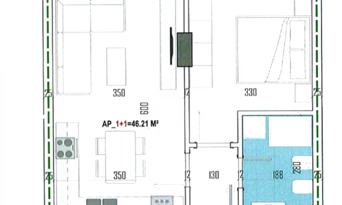 Shtepi ne shitje Apartament ne Tirane, 1+1, Mobilimi Bosh, pa mobiluar, Pagesa 5,500,000  Leke.