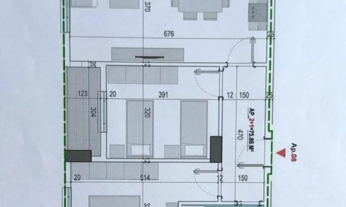 Shtepi ne shitje Apartament ne Tirane, 2+1, Mobilimi Bosh, pa mobiluar, Pagesa 110,000  Euro.