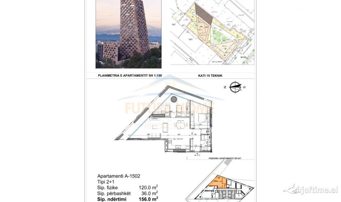 Shtepi ne shitje Apartament ne Tirane, 2+1, Mobilimi Bosh, pa mobiluar, Pagesa 234,000  Euro.
