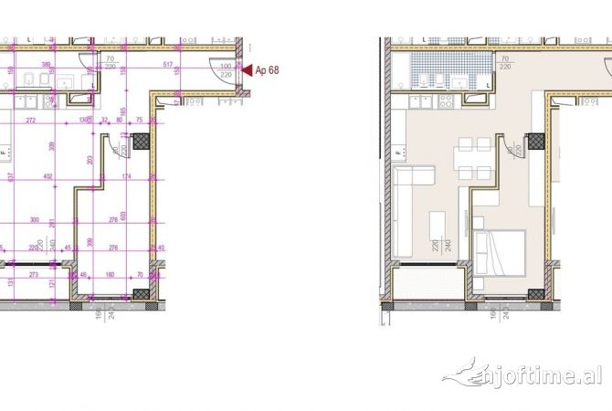 Shtepi ne shitje Apartament ne Tirane, 1+1, Mobilimi Bosh, pa mobiluar, Pagesa 343,500  Euro.