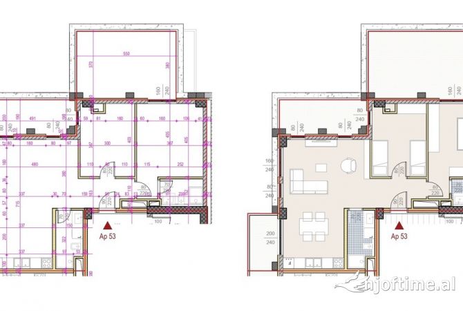 Shtepi ne shitje Apartament ne Tirane, 2+1, Mobilimi Bosh, pa mobiluar, Pagesa 710,800  Euro.