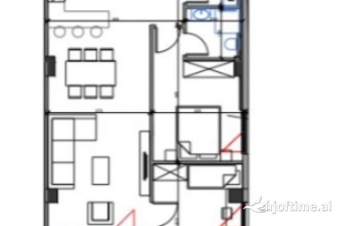 Shtepi ne shitje Apartament ne Tirane, 2+1, Mobilimi Bosh, pa mobiluar, Pagesa 244,500  Euro.