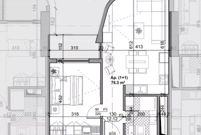 Shtepi ne shitje Apartament ne Tirane, 1+1, Mobilimi Bosh, pa mobiluar, Pagesa 2,560,000  Euro.