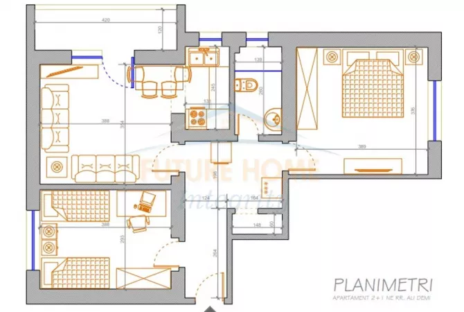 Shtepi ne shitje Apartament ne Tirane, 2+1, Mobilimi Bosh, pa mobiluar, Pagesa 127,000  Euro.