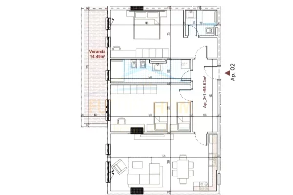 Shtepi ne shitje Apartament ne Tirane, 2+1, Mobilimi Bosh, pa mobiluar, Pagesa 137,000  Euro.