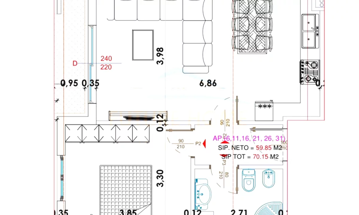 Shtepi ne shitje Apartament ne Tirane, 1+1, Mobilimi E mobiluar, Pagesa 105,000  Euro.