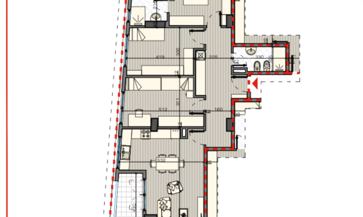 Shtepi ne shitje Apartament ne Tirane, 3+1, Mobilimi Bosh, pa mobiluar, Pagesa 264,600  Euro.