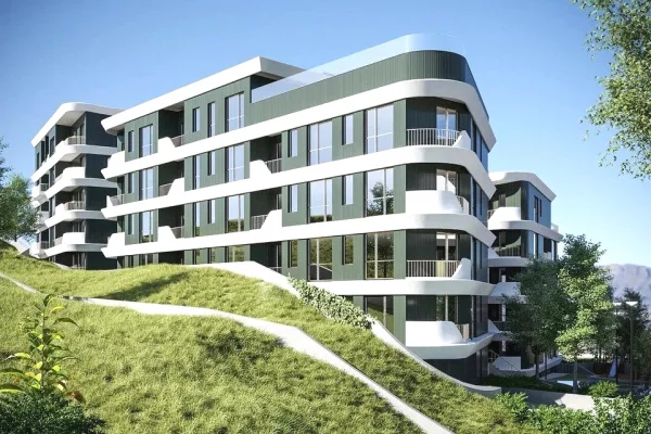 Shitet apartament 2+1+2 tek Liqeni i Thate 