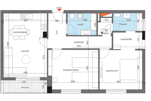 House for Sale 2+1 in Tirana - 126,000 Euro