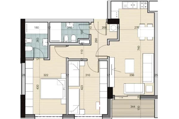 Apartament 2+1+2 tek Univers City (ID R2004) Tirane