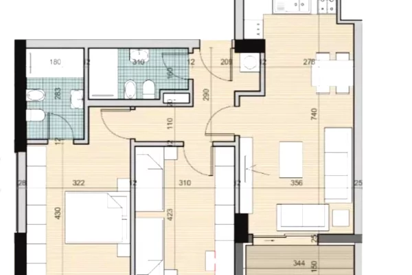 Apartament 2+1 tek Univers City (ID R2007) Tirane