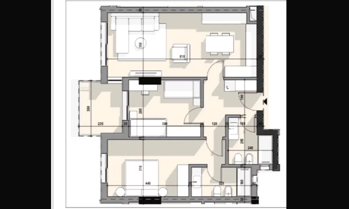 Shtepi ne shitje Apartament ne Tirane, 2+1, Mobilimi Bosh, pa mobiluar, Pagesa 169,168  Euro.