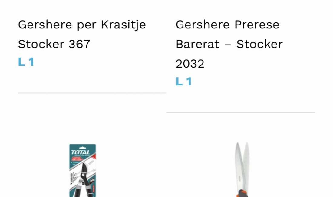 Vegla pune dhe aksesore bujqesie/kopshtarie