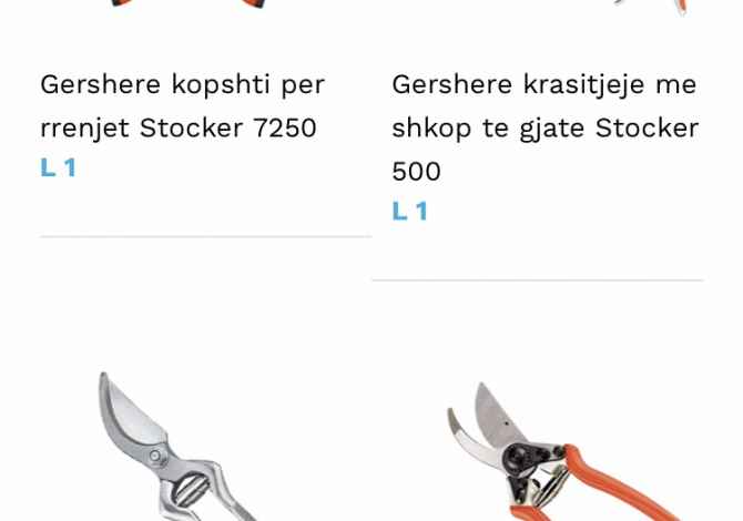 Vegla pune dhe aksesore bujqesie/kopshtarie