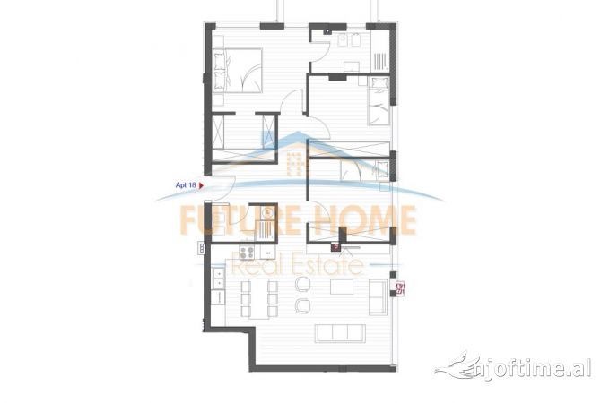 Shtepi ne shitje Apartament ne Tirane, 3+1, Mobilimi Bosh, pa mobiluar, Pagesa 295,500  Euro.
