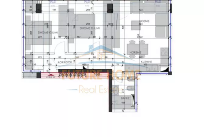 Shtepi ne shitje Apartament ne Tirane, 2+1, Mobilimi Bosh, pa mobiluar, Pagesa 143,500  Euro.