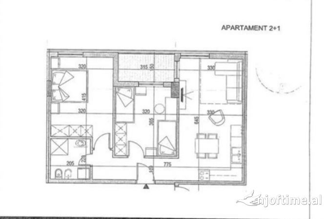 Shtepi ne shitje Apartament ne Tirane, 2+1, Mobilimi Bosh, pa mobiluar, Pagesa 95,000  Euro.