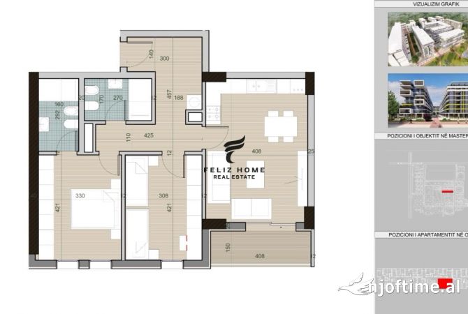 SHITET APARTAMENT 2+1 UNIVERS CITY 115.000 EURO