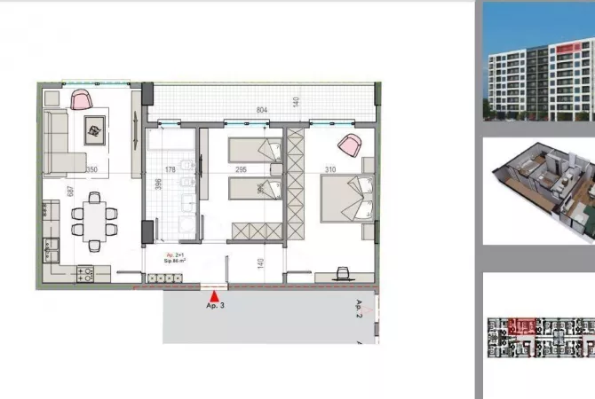 Shtepi ne shitje Apartament ne Tirane, 2+1, Mobilimi Bosh, pa mobiluar, Pagesa 79,000  Euro.