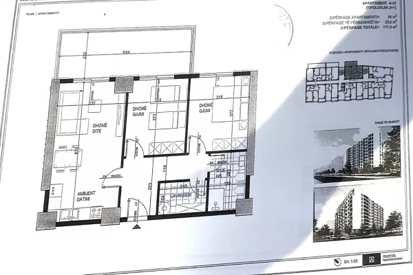Shtepi ne shitje Apartament ne Tirane, 2+1, Mobilimi Bosh, pa mobiluar, Pagesa 164,500  Euro.