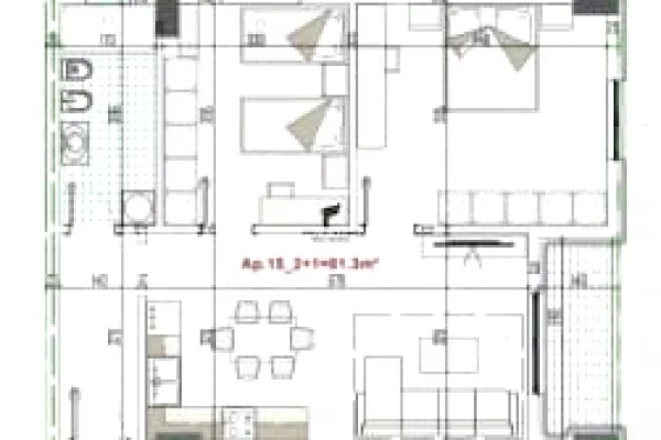 Shtepi ne shitje Apartament ne Tirane, 3+1, Mobilimi Bosh, pa mobiluar, Pagesa 94,500  Euro.