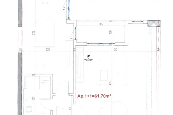 Shtepi ne shitje Apartament ne Tirane, 1+1, Mobilimi Bosh, pa mobiluar, Pagesa 75,000  Euro.