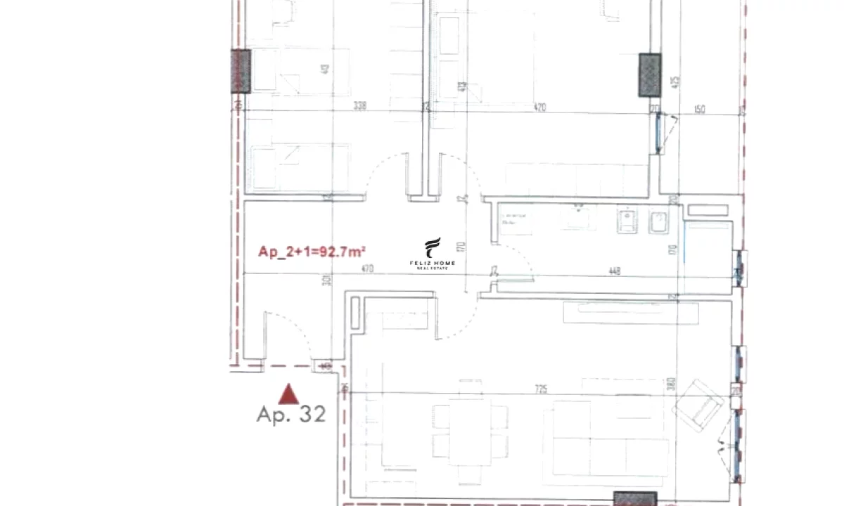 Shtepi ne shitje Apartament ne Tirane, 2+1, Mobilimi Bosh, pa mobiluar, Pagesa 113,000  Euro.