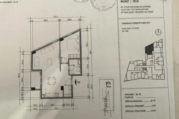 Shtepi ne shitje Apartament ne Tirane, 1+1, Mobilimi E mobiluar, Pagesa 170,000  Euro.