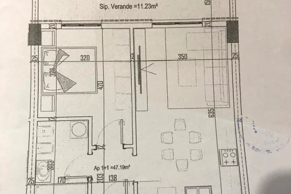Shtepi ne shitje Apartament ne Tirane, 1+1, Mobilimi Bosh, pa mobiluar, Pagesa 70,000  Euro.