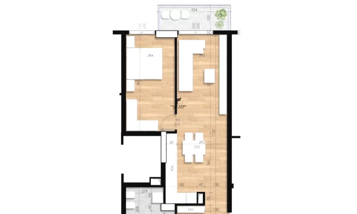 Shtepi ne shitje Apartament ne Tirane, 1+1, Mobilimi Bosh, pa mobiluar, Pagesa 127,000  Euro.