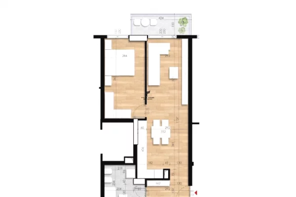 Shtepi ne shitje Apartament ne Tirane, 1+1, Mobilimi Bosh, pa mobiluar, Pagesa 127,000  Euro.