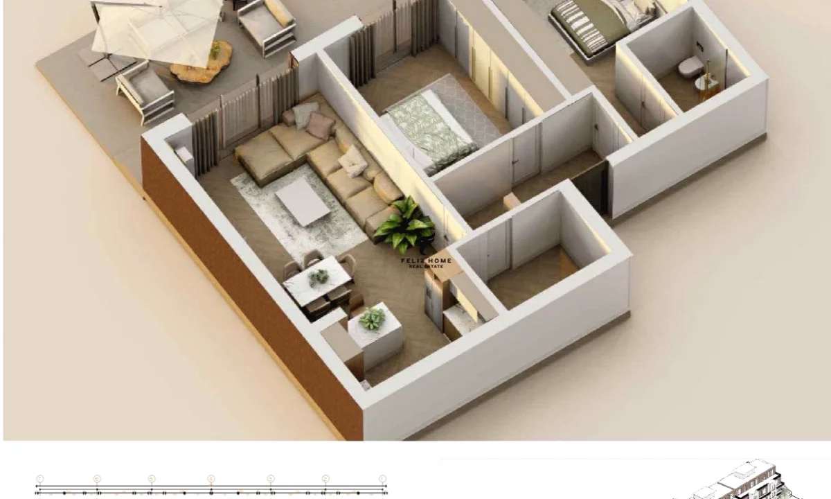 Shtepi ne shitje Apartament ne Tirane, 2+1, Mobilimi Bosh, pa mobiluar, Pagesa 283,800  Euro.