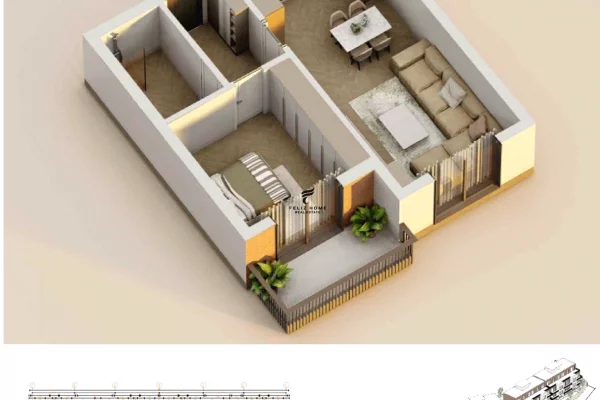 SHITET APARTAMENT 1+1 ,TEG, 152.800 EURO