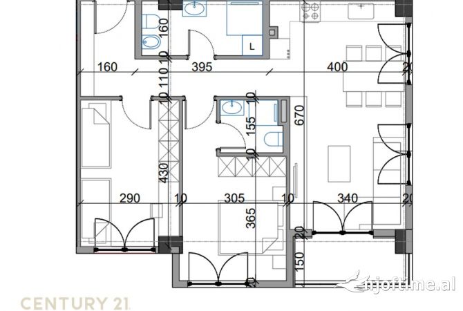 Shtepi ne shitje Apartament ne Tirane, 2+1, Mobilimi Bosh, pa mobiluar, Pagesa 160,000  Euro.