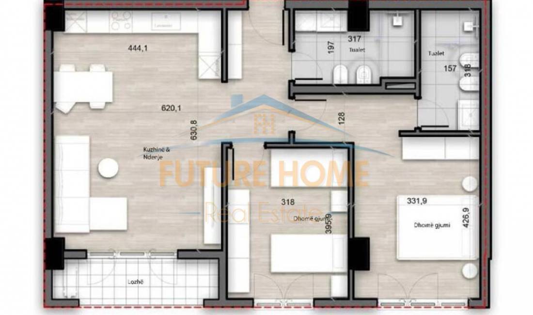 Shtepi ne shitje Apartament ne Tirane, 2+1, Mobilimi Bosh, pa mobiluar, Pagesa 164,700  Euro.