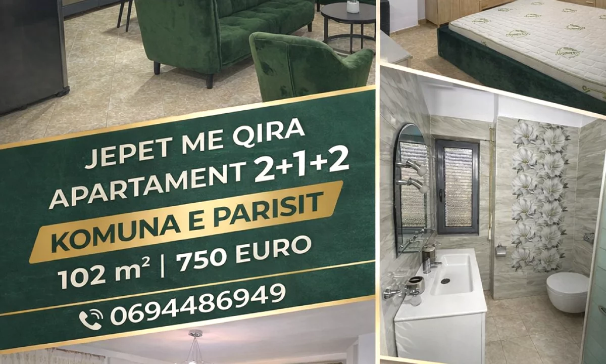 Apartment for rent in Tirana 2+1, Furnished