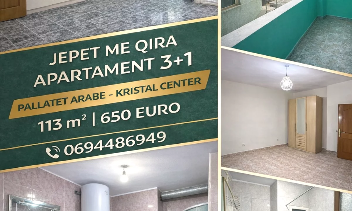 Apartment for rent in Tirana 3+1, Furnished