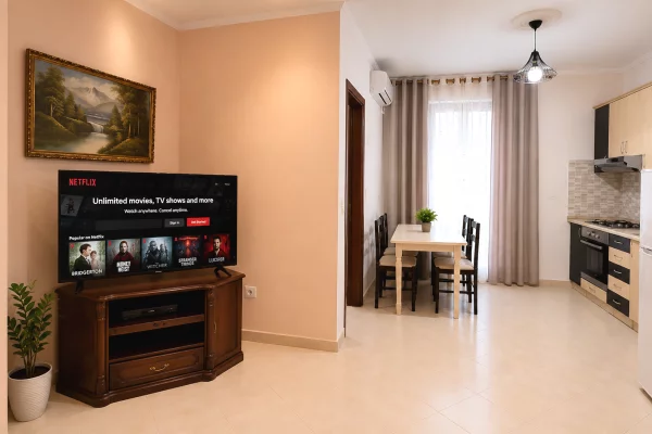 Shtepi me qera Apartament ne Tirane, 1+1, Mobilimi E mobiluar, Pagesa 40,000  Leke.