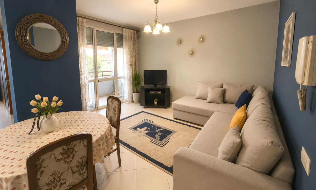 Shtepi me qera Apartament ne Tirane, 1+1, Mobilimi E mobiluar, Pagesa 50,000  Leke.