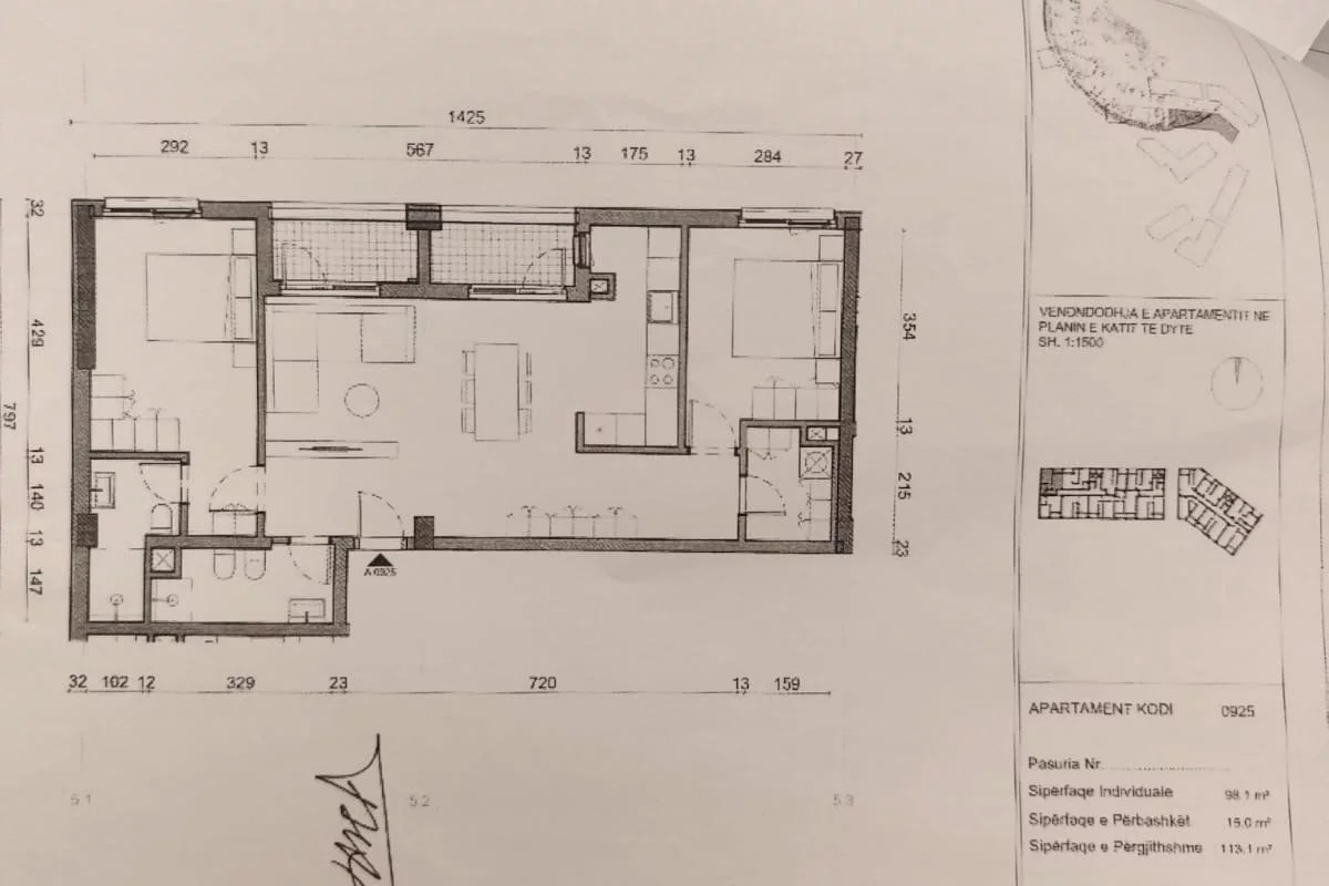 Shtepi ne shitje Apartament ne Tirane, 2+1, Mobilimi Bosh, pa mobiluar, Pagesa 16,900,000  Leke.