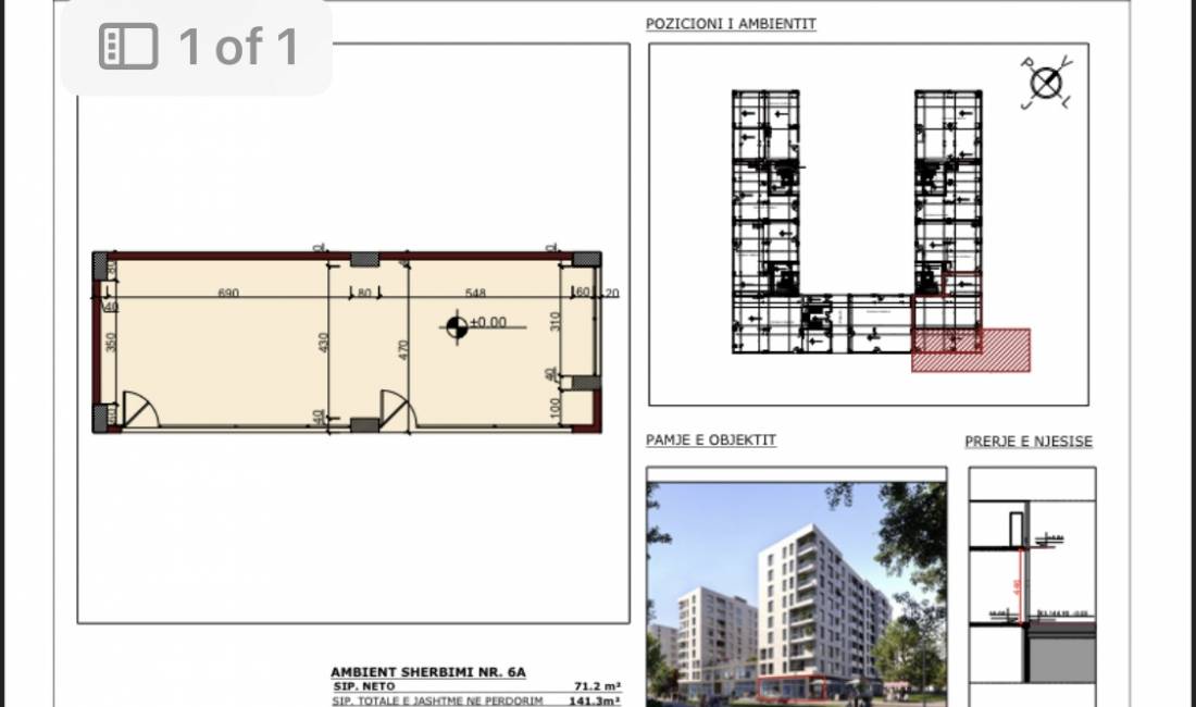 Buze rruge jepet me qera ambient komercial Rezidenca Erli
