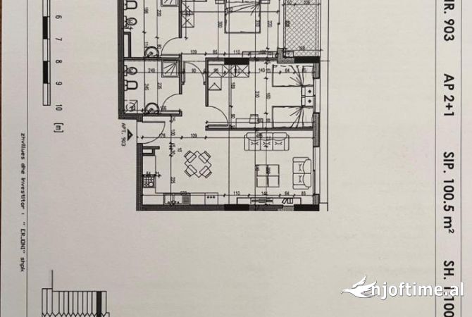Shtepi ne shitje Apartament ne Tirane, 2+1, Mobilimi Bosh, pa mobiluar, Pagesa 153,000  Euro.