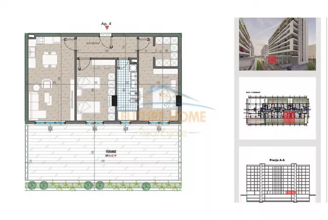 Shtepi ne shitje Apartament ne Tirane, 2+1, Mobilimi Bosh, pa mobiluar, Pagesa 132,500  Euro.